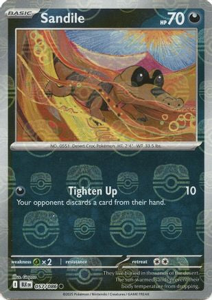 Sandile (Master Ball Pattern) 057  - Holofoil SV Black Bolt - Common