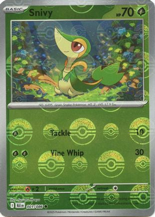 Snivy (Poke Ball Pattern) 001  - Holofoil SV Black Bolt - Common