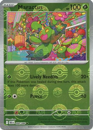 Maractus (Poke Ball Pattern) 008  - Holofoil SV Black Bolt - Common