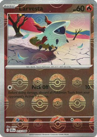 Larvesta (Poke Ball Pattern) 015  - Holofoil SV Black Bolt - Common