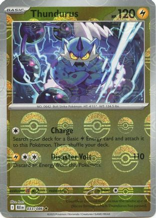 Thundurus (Poke Ball Pattern) 033  - Holofoil SV Black Bolt - Rare
