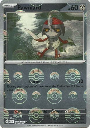 Pawniard (Poke Ball Pattern) 064  - Holofoil SV Black Bolt - Common