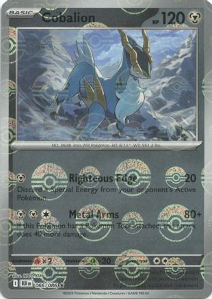 Cobalion (Poke Ball Pattern) 066  - Holofoil SV Black Bolt - Rare