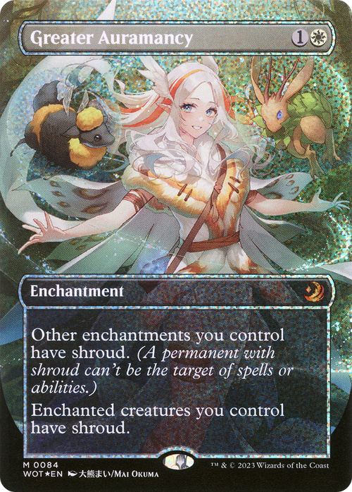 Greater Auramancy (Anime Borderless) (Confetti Foil) (WOT-084) - Wilds of Eldraine: Enchanting Tales Foil