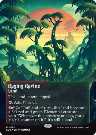 Raging Ravine (0170) (Borderless) (Galaxy Foil) (EOS-170) - Edge of Eternities: Stellar Sights Foil
