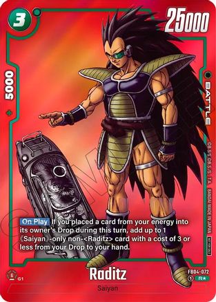 Raditz (Limited Pack MANGA Version 01) (FB04-072) - Tournament and Championship Promos Holofoil
