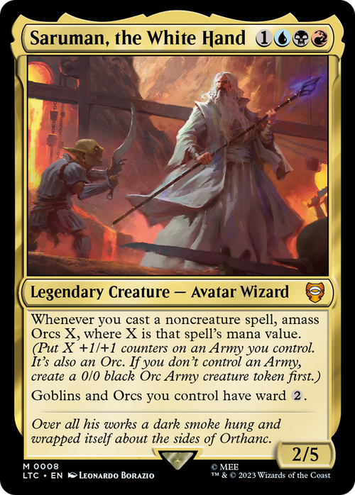 Saruman, the White Hand (LTC-008) - Tales of Middle-earth Commander Foil