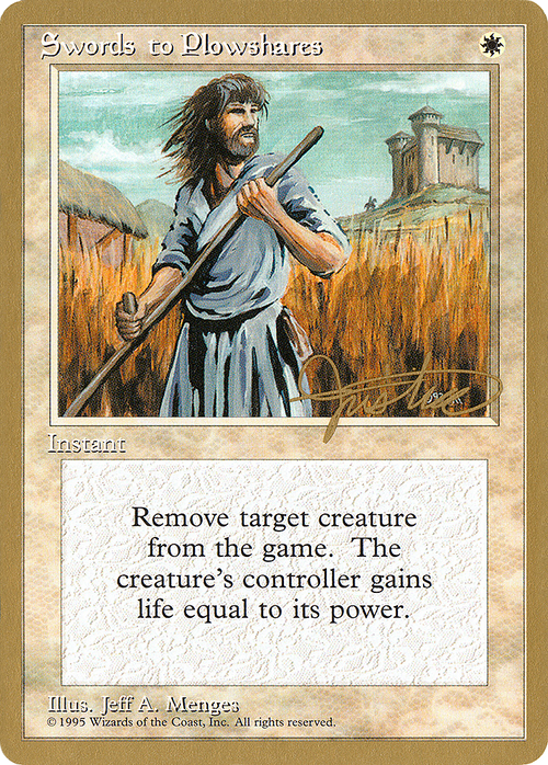 Swords to Plowshares - 1996 Mark Justice (4ED) (WCD-) - Pro Tour Collector Set