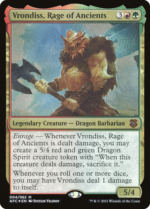 Vrondiss, Rage of Ancients (Display Commander) - Thick Stock (AFC-004) - Forgotten Realms Commander Display Commanders Etched Foil