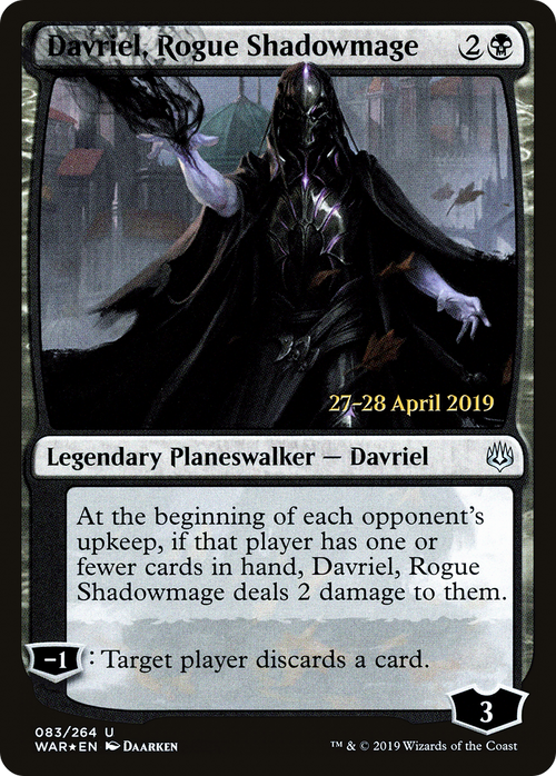 Davriel, Rogue Shadowmage (PRE-83S) - War of the Spark Promos Foil