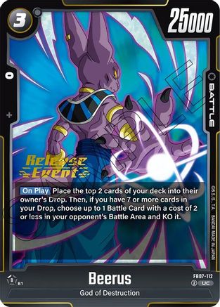 Beerus (FB07-112) - Wish For Shenron Release Event Cards