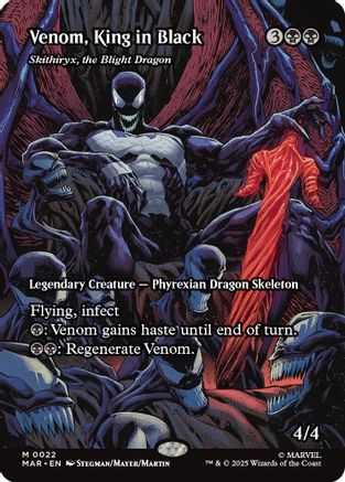 Venom, King in Black - Skithiryx, the Blight Dragon (Borderless) (MAR-022) - Marvel Eternal-Legal Foil