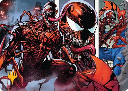 Carnage, Crimson Chaos Art Card (Gold-Stamped Planeswalker Symbol) (AASPM-047) - Art Series: Marvel's Spider-Man