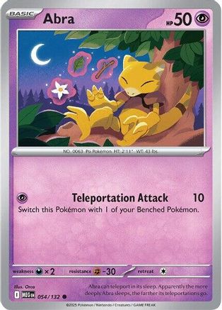 Abra 054  - Reverse Holofoil ME01 Mega Evolution - Common