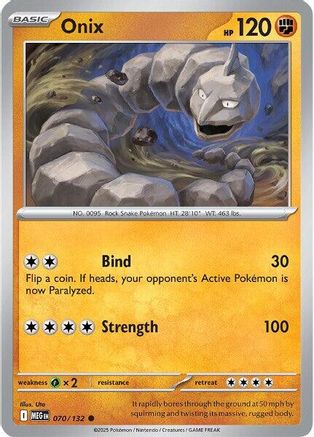 Onix 070  - Reverse Holofoil ME01 Mega Evolution - Common