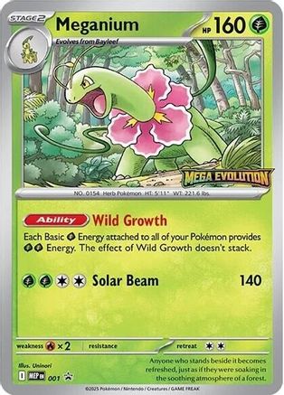Meganium 001  - Holofoil ME Mega Evolution Promo - Promo