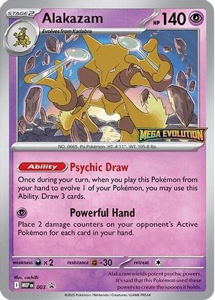 Alakazam 003  - Holofoil ME Mega Evolution Promo - Promo