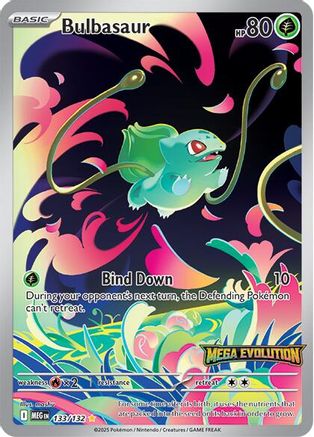 Bulbasaur (Mega Evolution Stamped) 133/132  - Holofoil Miscellaneous Cards & Products - Illustration Rare