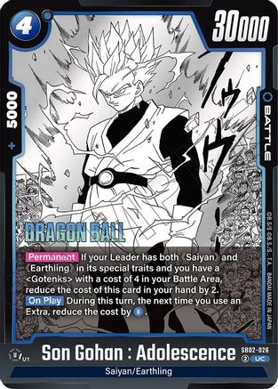 Son Gohan : Adolescence (SB02-026) - Manga Booster 02 Holofoil