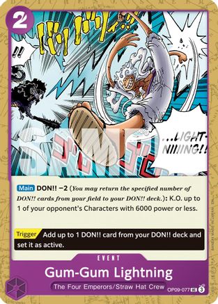 Gum-Gum Lightning (Reprint) (OP09-077) - Premium Booster -The Best- Vol. 2