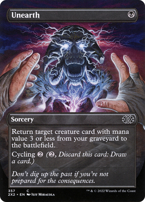 Unearth (Borderless) (2X2-357) - Double Masters 2022 Foil