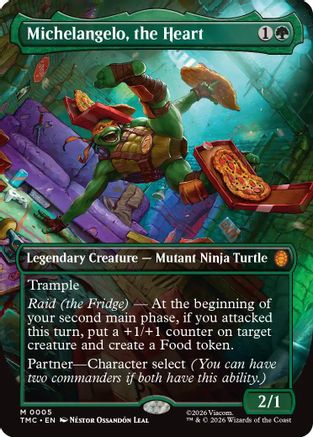 Michelangelo, the Heart (0005) (Borderless) (TMC-005) - Commander: Teenage Mutant Ninja Turtles Foil