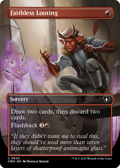 Faithless Looting (Borderless) (CMM-642) - Commander Masters