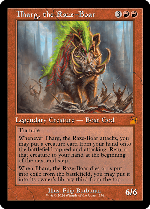 Ilharg, the Raze-Boar (Retro Frame) (RVR-334) - Ravnica Remastered Foil