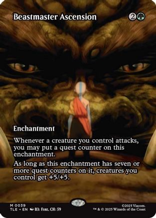 Beastmaster Ascension (Borderless) (TLE-039) - Avatar: The Last Airbender: Eternal-Legal Foil