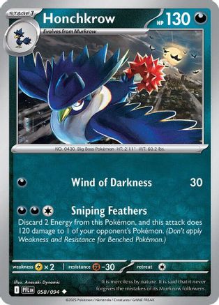Honchkrow 058  ME02 Phantasmal Flames - Uncommon