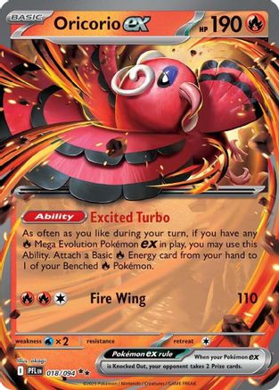 Oricorio ex 018/094  - Holofoil ME02 Phantasmal Flames - Double Rare