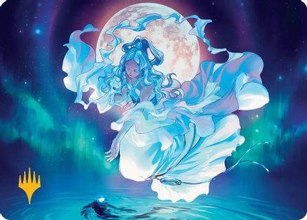 Yue, the Moon Spirit Art Card (Gold-Stamped Planeswalker Symbol) (ASTLA-007) - Art Series: Avatar: The Last Airbender