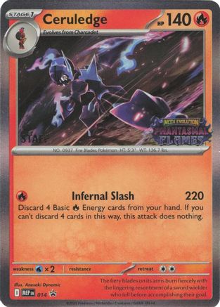 Ceruledge (Prerelease) [Staff] 014  - Holofoil ME Mega Evolution Promo - Promo