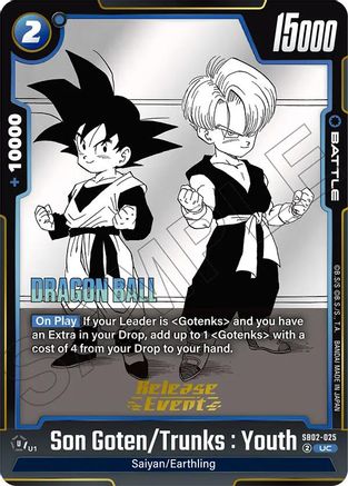 Son Goten/Trunks : Youth (SB02-025) - Manga Booster 02 Release Event Cards Holofoil