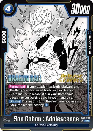 Son Gohan : Adolescence (SB02-026) - Manga Booster 02 Release Event Cards Holofoil