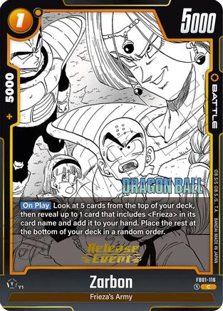Zarbon - FB01-116 (FB01-116) - Manga Booster 02 Release Event Cards Holofoil