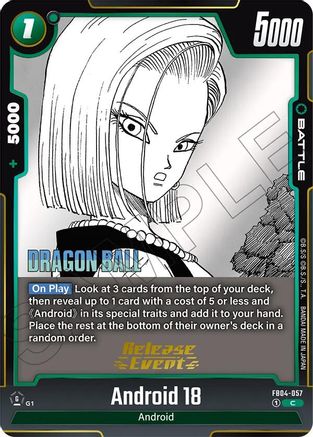 Android 18 (FB04-057) - Manga Booster 02 Release Event Cards Holofoil