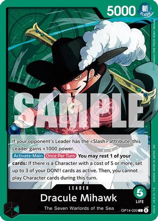 Dracule Mihawk - OP14-020 (OP14-020) - The Azure Sea's Seven
