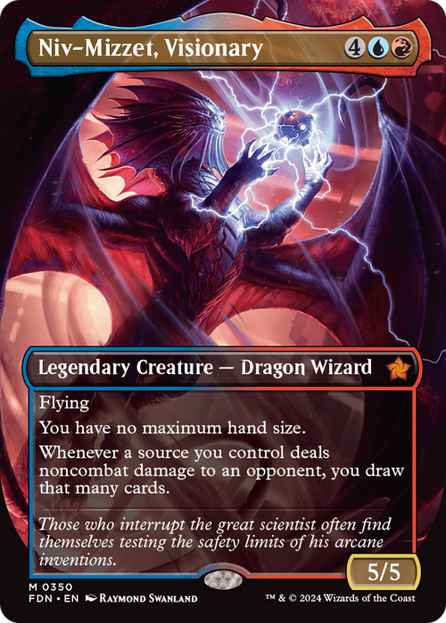 Niv-Mizzet, Visionary (Borderless) (FDN-350) - Foundations Foil