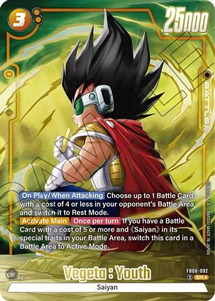 Vegeta : Youth (Alternate Art) (FB08-092) - Saiyans Pride Holofoil