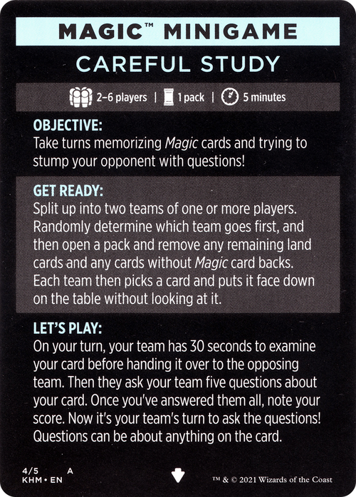 Careful Study (minigame) // Careful Study (cont'd) (MKHM-004) - Kaldheim Minigames