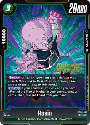 Rasin (FB08-068) - Saiyans Pride Release Event Cards