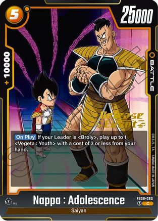 Nappa : Adolescence (FB08-080) - Saiyans Pride Release Event Cards