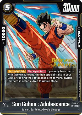 Son Gohan : Adolescence - FB08-107 (FB08-107) - Saiyans Pride Release Event Cards
