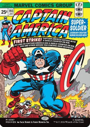 Captain America, Super-Soldier (Borderless) (0387) (MSH-387) - Marvel Super Heroes Foil