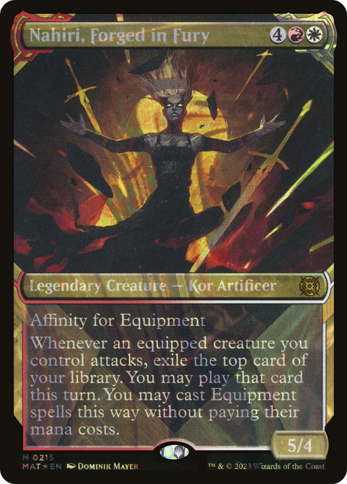 Nahiri, Forged in Fury (Halo Foil) (MAT-215) - March of the Machine: The Aftermath: (Showcase) Foil