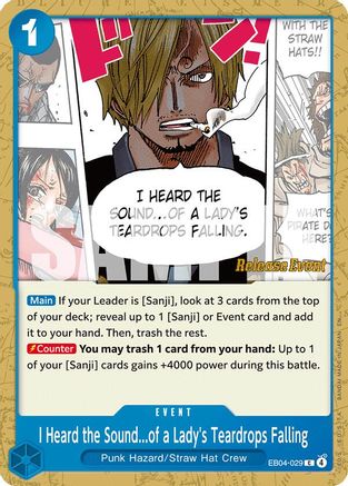I Heard the Sound...of a Lady's Teardrops Falling (EB04-029) - The Azure Sea's Seven Release Event Cards