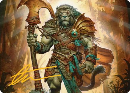 Ajani, Outland Chaperone Art Card (Gold-Stamped Signature) (ASECL-028) - Art Series: Lorwyn Eclipsed