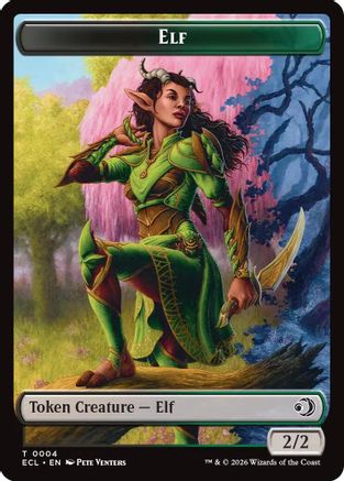 Elf // Kithkin (0007) Double-Sided Token (ECL-4 // 7) - Lorwyn Eclipsed