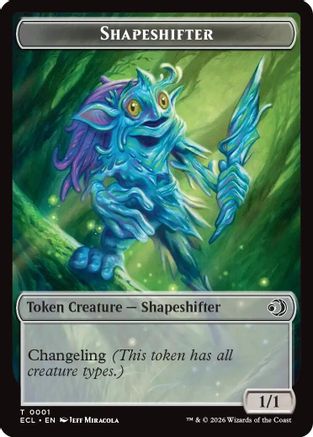 Shapeshifter // Merfolk Double-Sided Token (ECL-1 // 8) - Lorwyn Eclipsed
